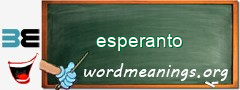 WordMeaning blackboard for esperanto